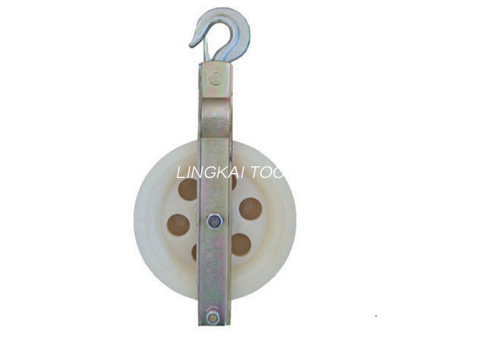 Blocco per corde a puleggia singola in nylon leggero da 10 KN, stile gancio e forcella