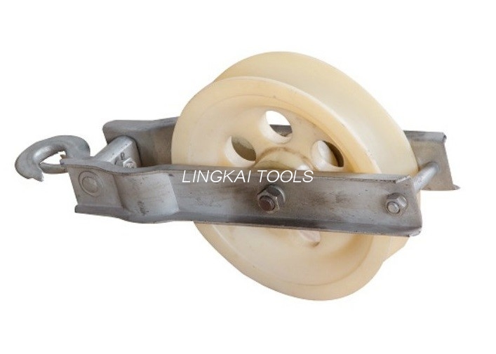 Pulegge a singolo conduttore con puleggia in nylon MC per strumenti di costruzione di torri da 15-60 Kn