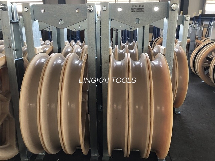 Blocchi di tesatura del conduttore con rulli in nylon da 660 mm per cavo in bundle sopraelevato